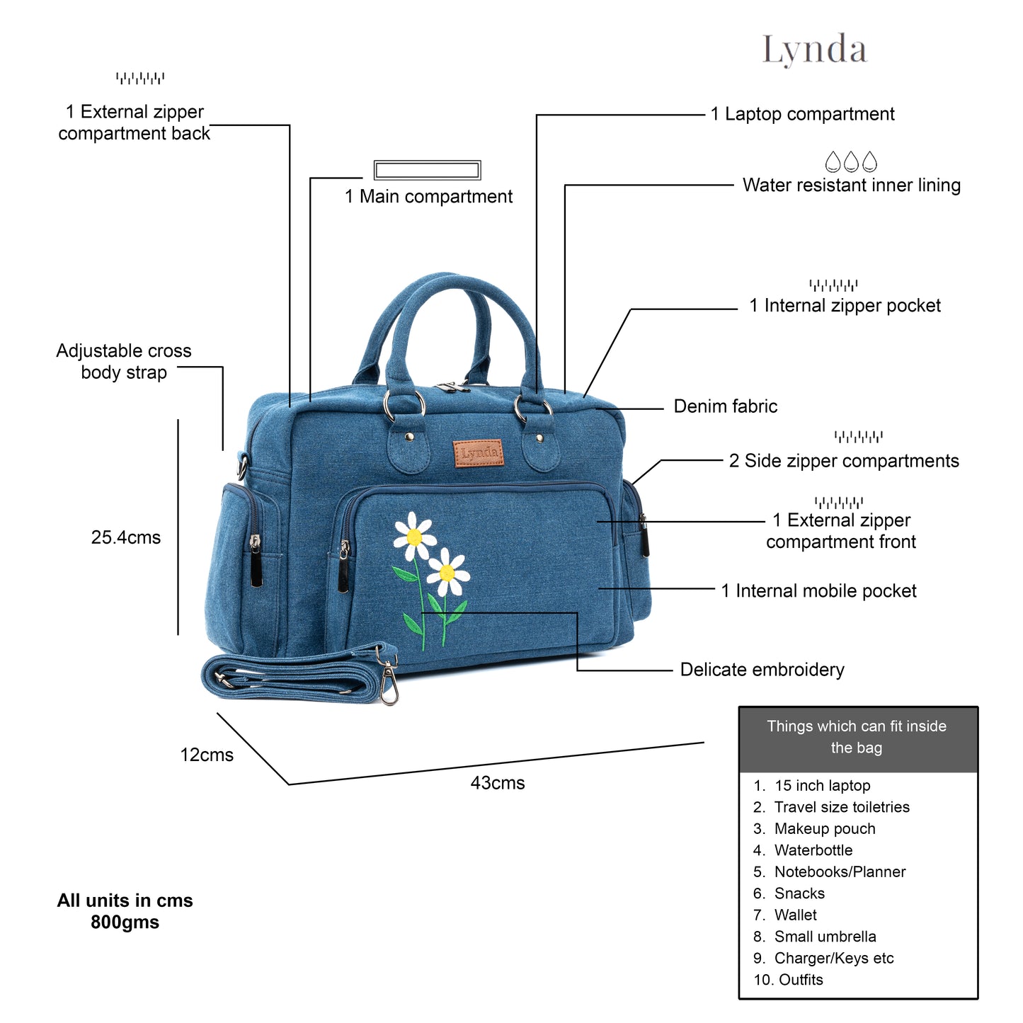 Daisy twinkle duffle bag - Dark blue - LARGE