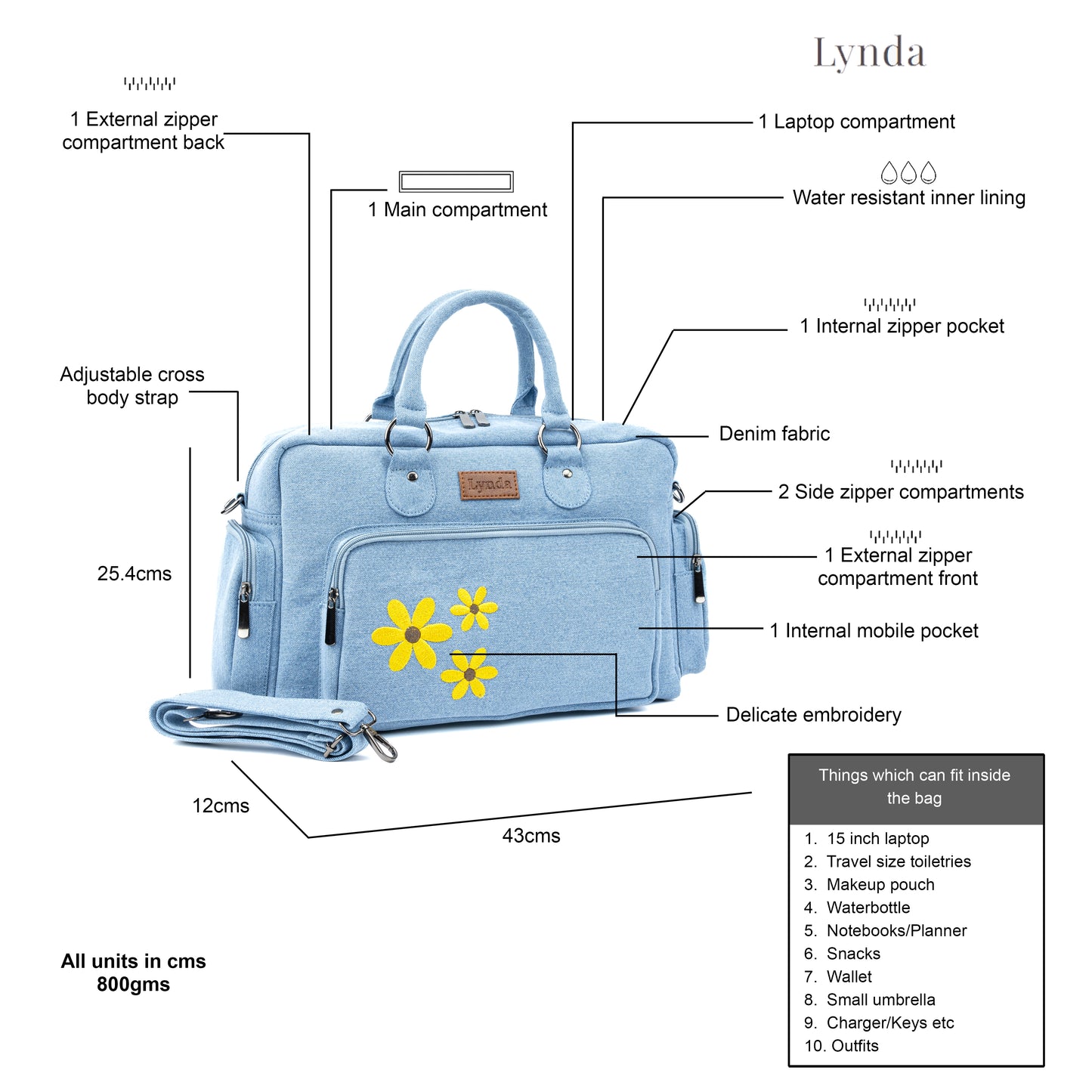 Bloom buddies duffle bag- Light Blue - Large