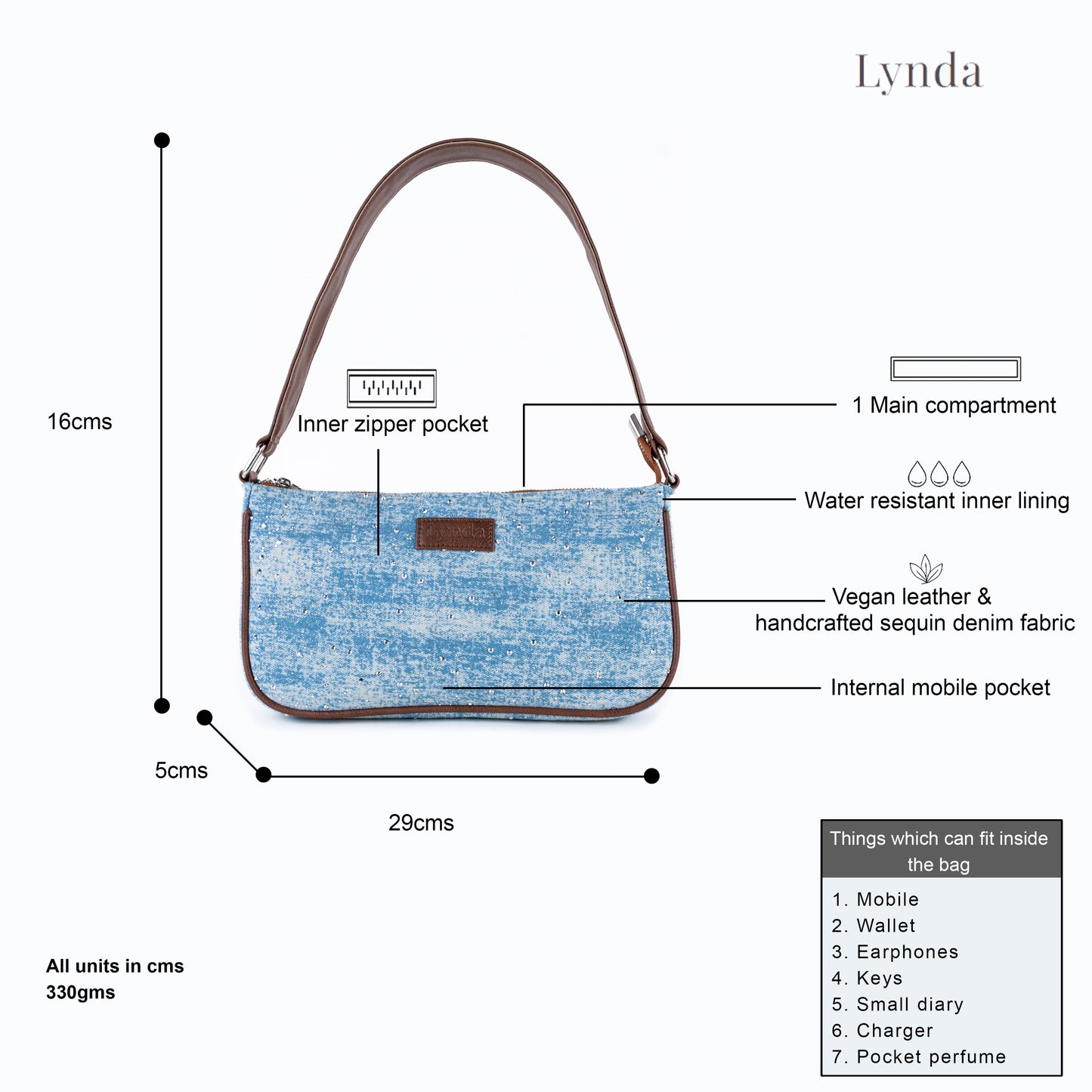 Stone blue muse shoulder bag