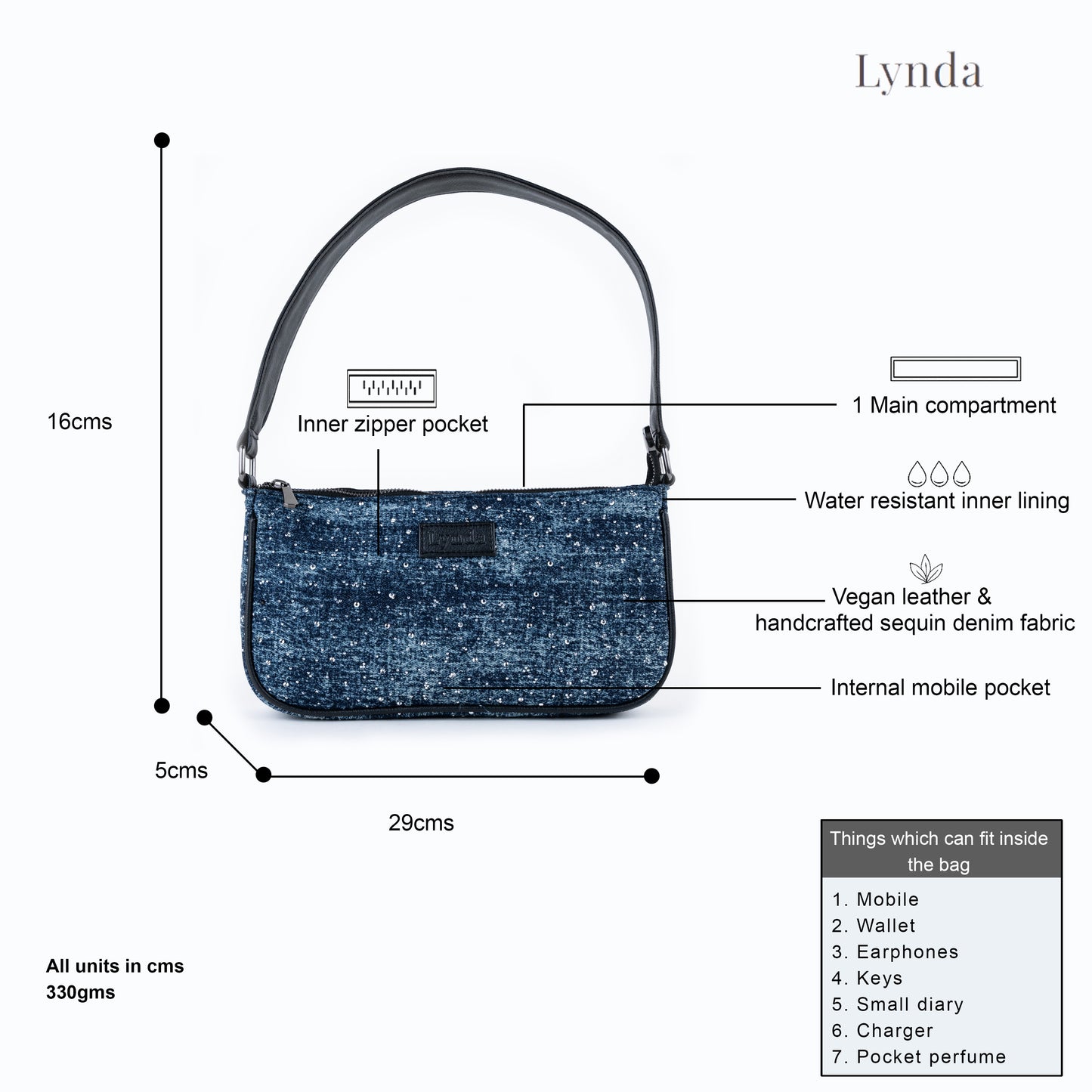 Midnight stone shoulder bag