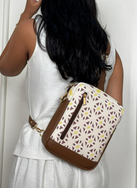 Mocha bloom travel bag - Lynda