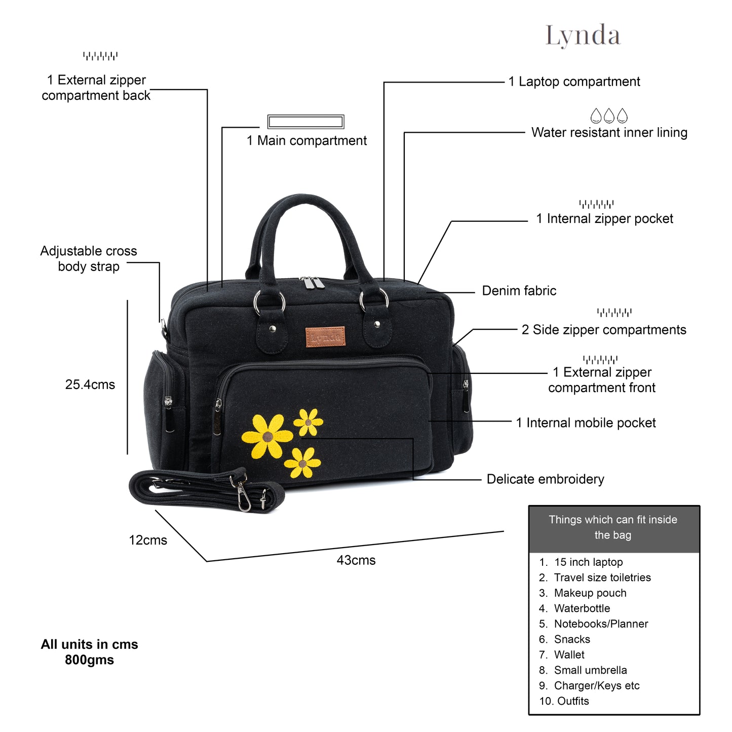 Bloom buddies duffle bags - Black- LARGE