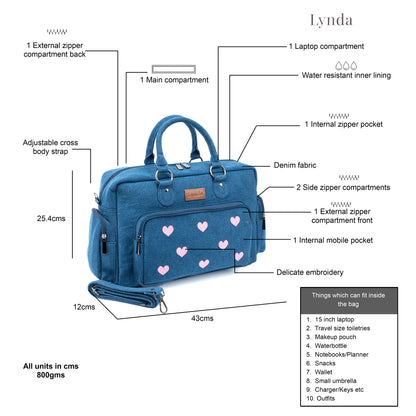 Sweetheart duffle bag -Dark Blue- LARGE