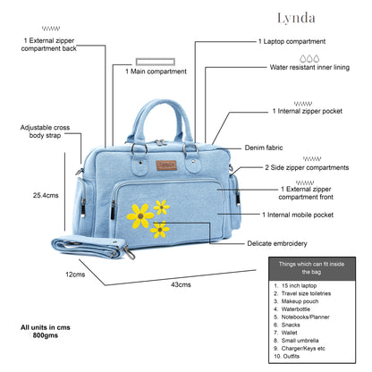 Bloom buddies duffle bag- Light Blue - Large