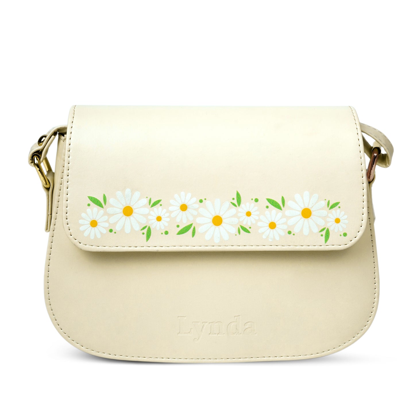 Creamy daisy sling bag