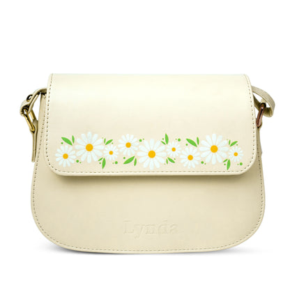 Creamy daisy sling bag