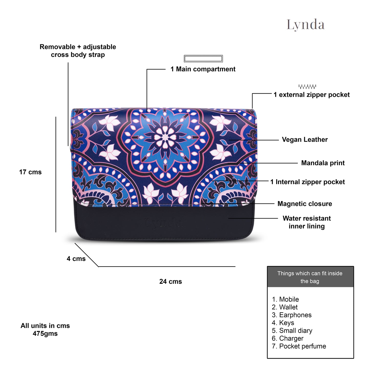 Blooming mandala sling bag
