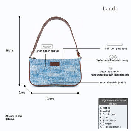 Stone blue muse shoulder bag