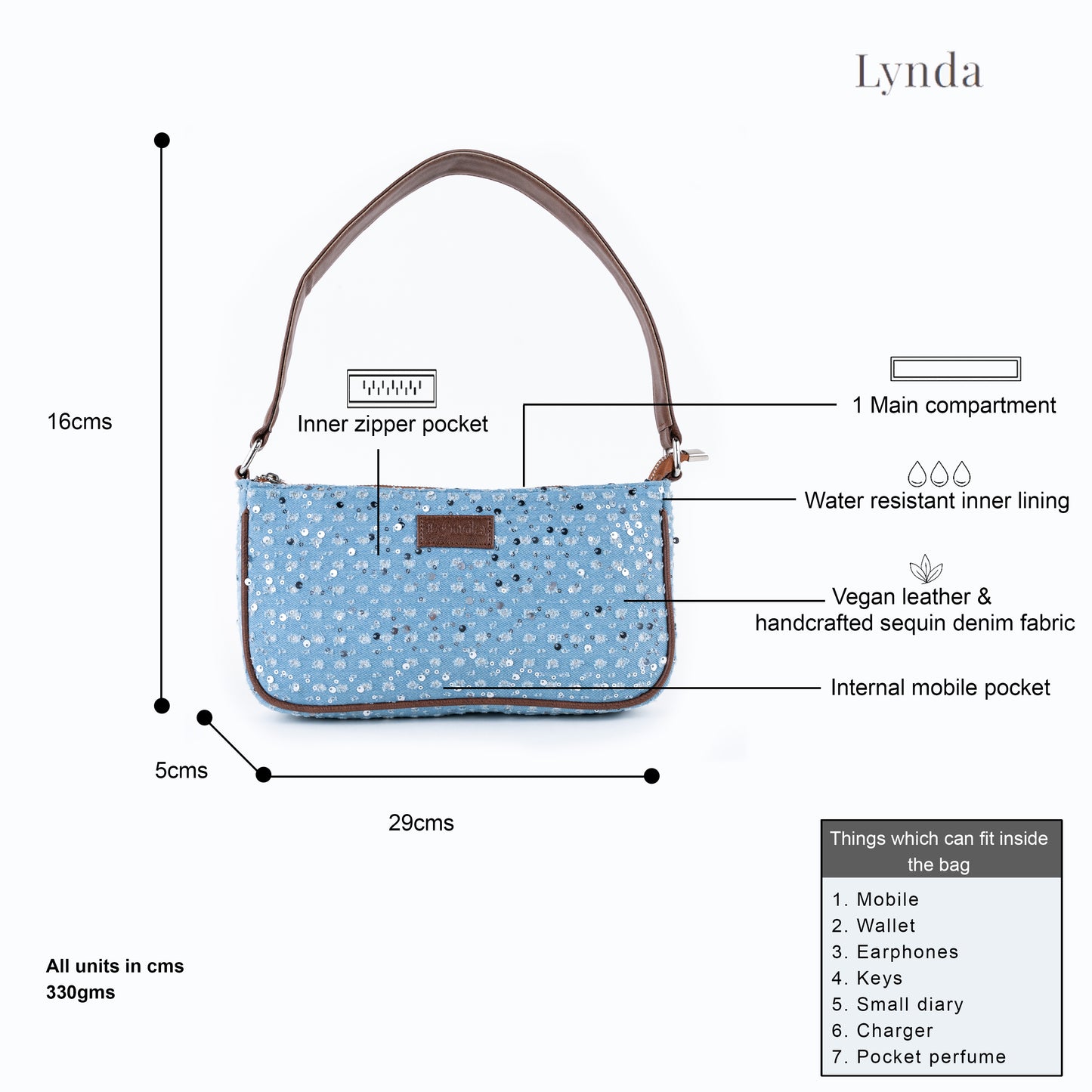 Starry denim shoulder bag