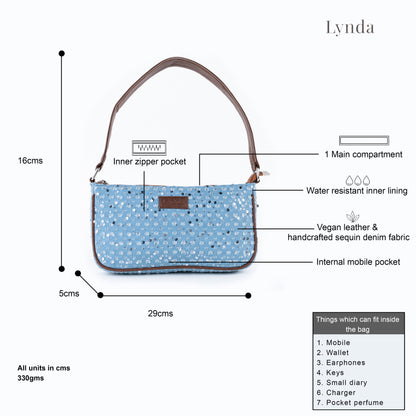 Starry denim shoulder bag