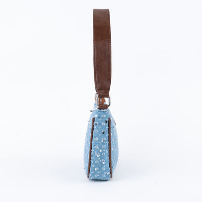 Starry denim shoulder bag