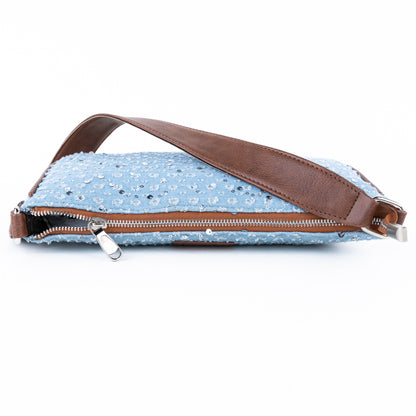Starry denim shoulder bag