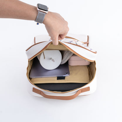 Tangerine bloom laptop bag