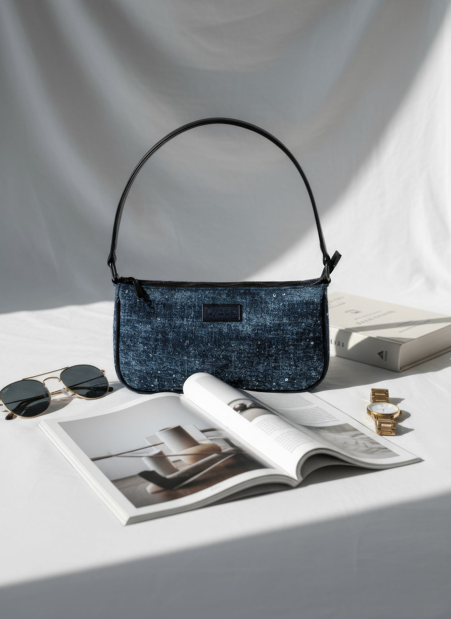 Midnight stone shoulder bag