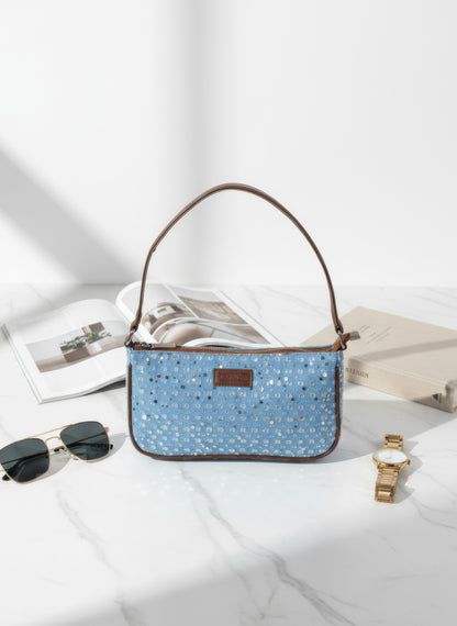 Starry denim shoulder bag