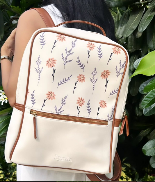 Tangerine bloom laptop bag - Lynda