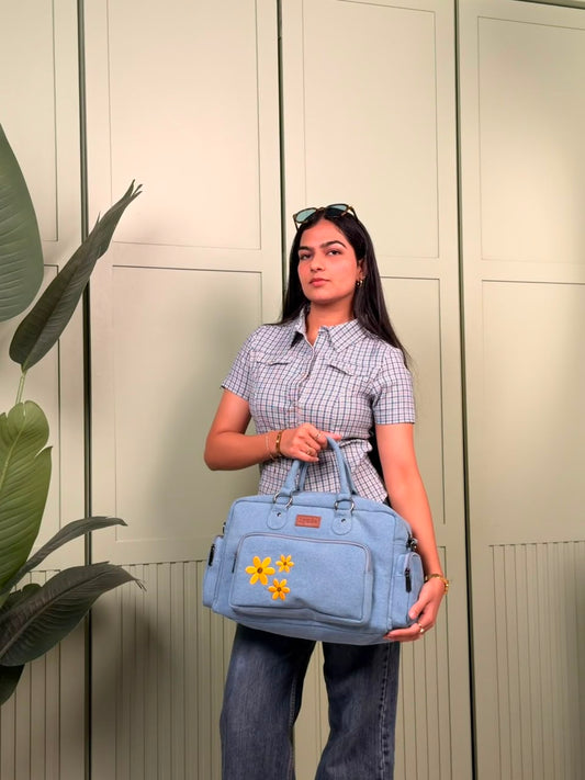 Bloom buddies duffle bag- Light Blue - Large